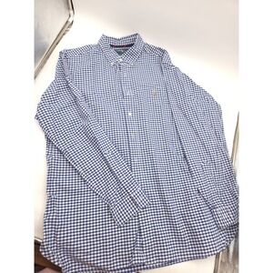 Men's Polo Ralph Lauren Purple Blue Plaid Long Sleeve Button Dress Shirt Size XL